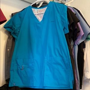 Teal scrub top
